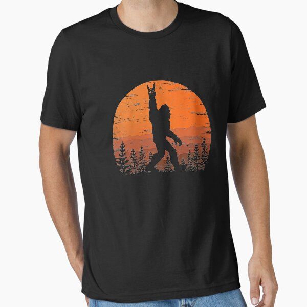 Funny Retro Bigfoot Rock Roll Shirt Forest Sasquatch Believers Birthday T-Shirt