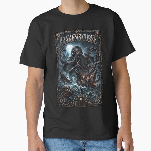 Dark Fantasy Kraken Attack Gothic Horror Art Print