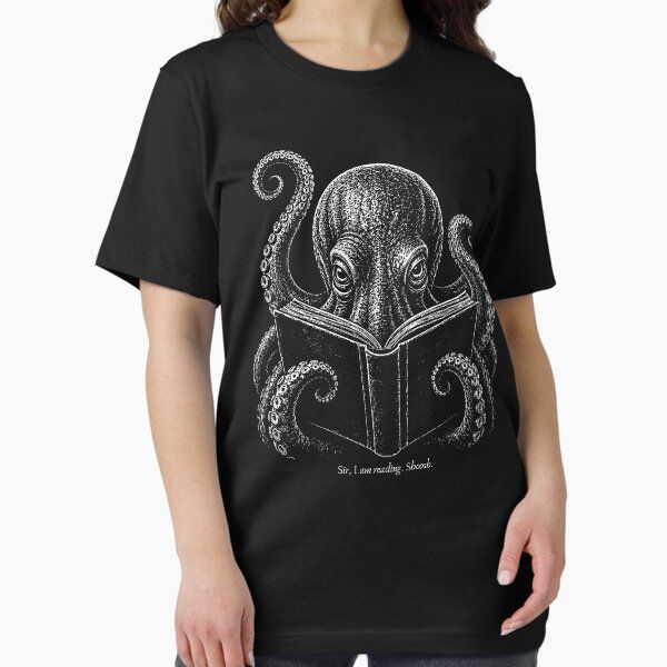 Sir I Am Reading Shoosh Funny Giant Octopus Book Lover